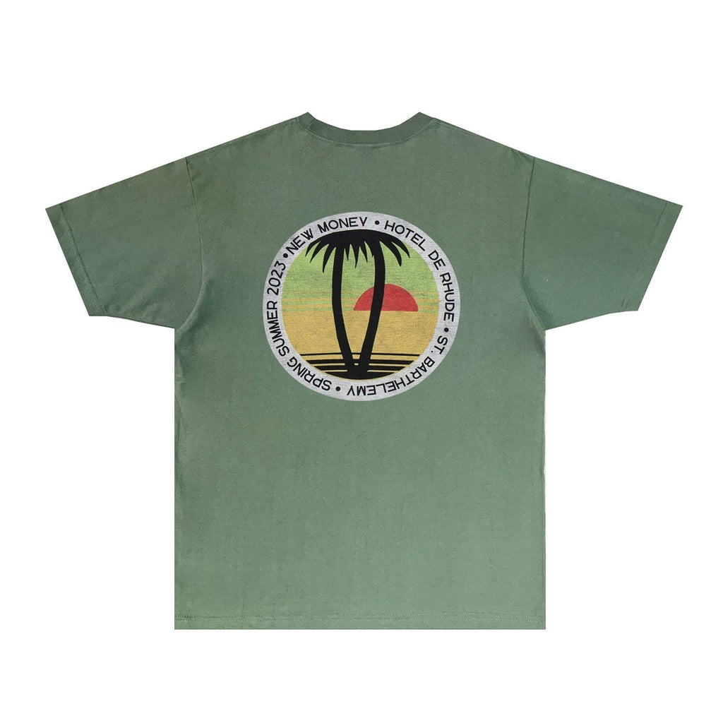 Rhude T-shirts Printed Trendy Pure Cotton