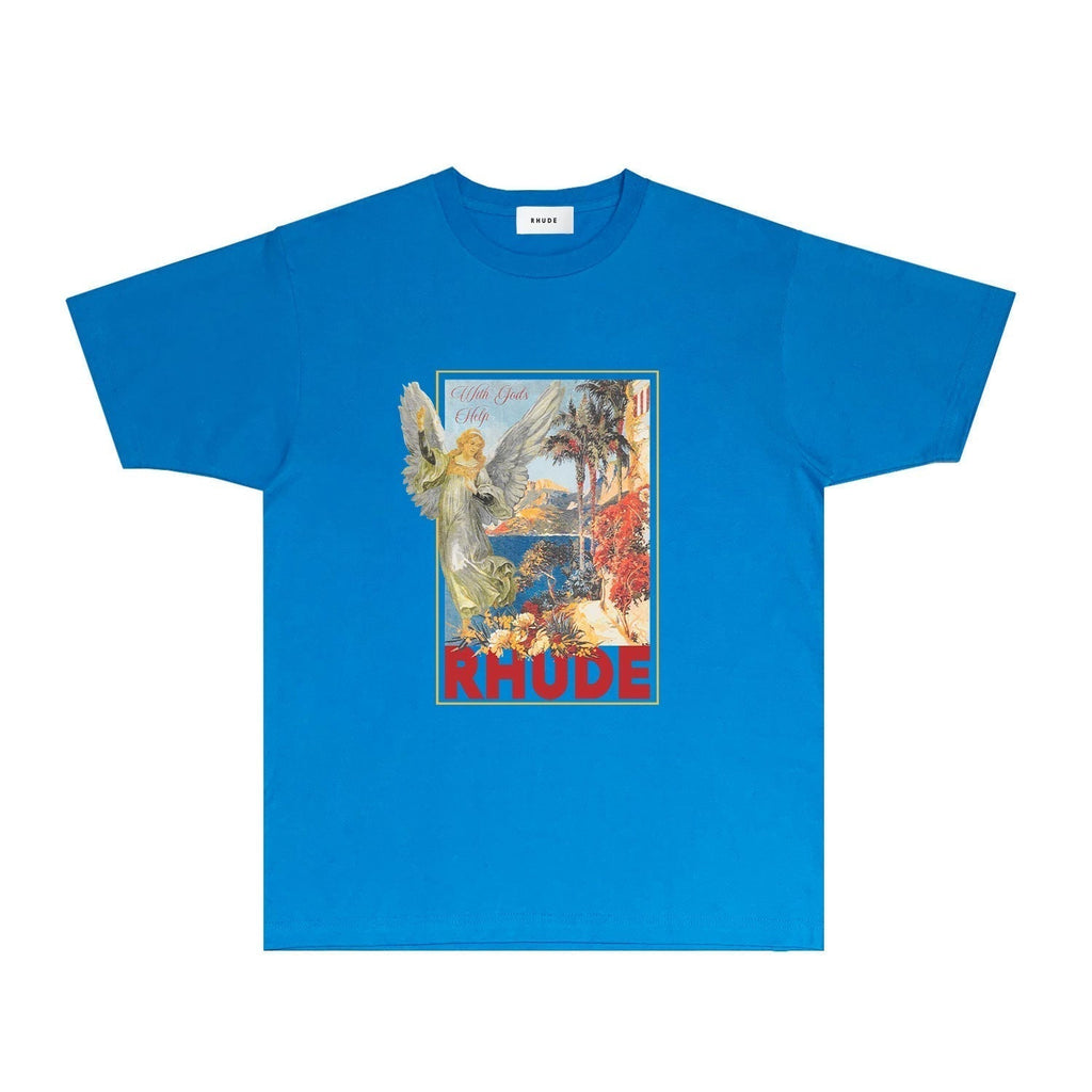 Rhude T-shirts Printed Trendy Pure Cotton