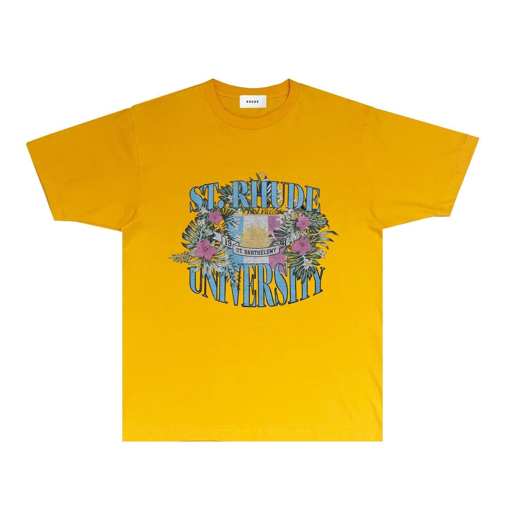 Rhude T-shirts Printed Trendy Pure Cotton