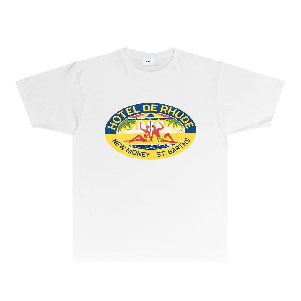 Rhude T-shirts Printed Trendy Pure Cotton