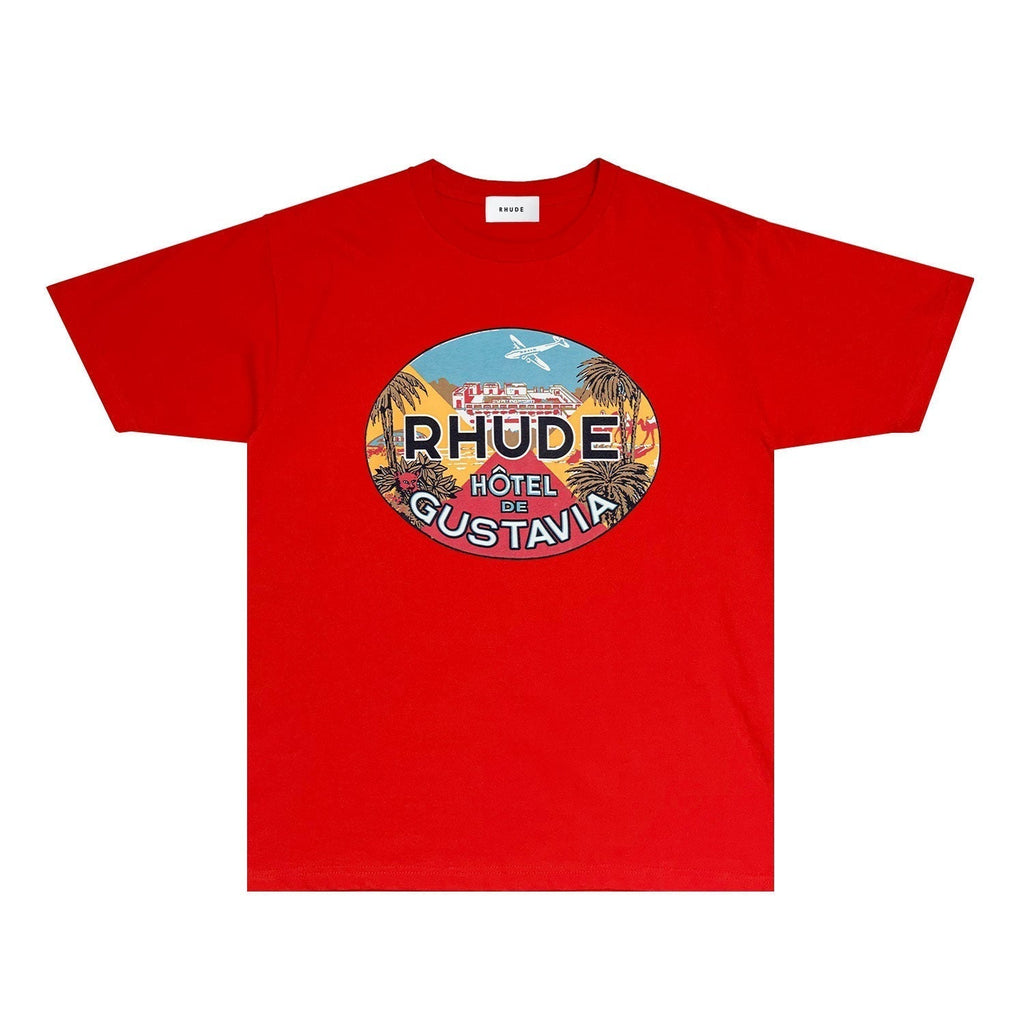 Rhude T-shirts Printed Trendy Pure Cotton