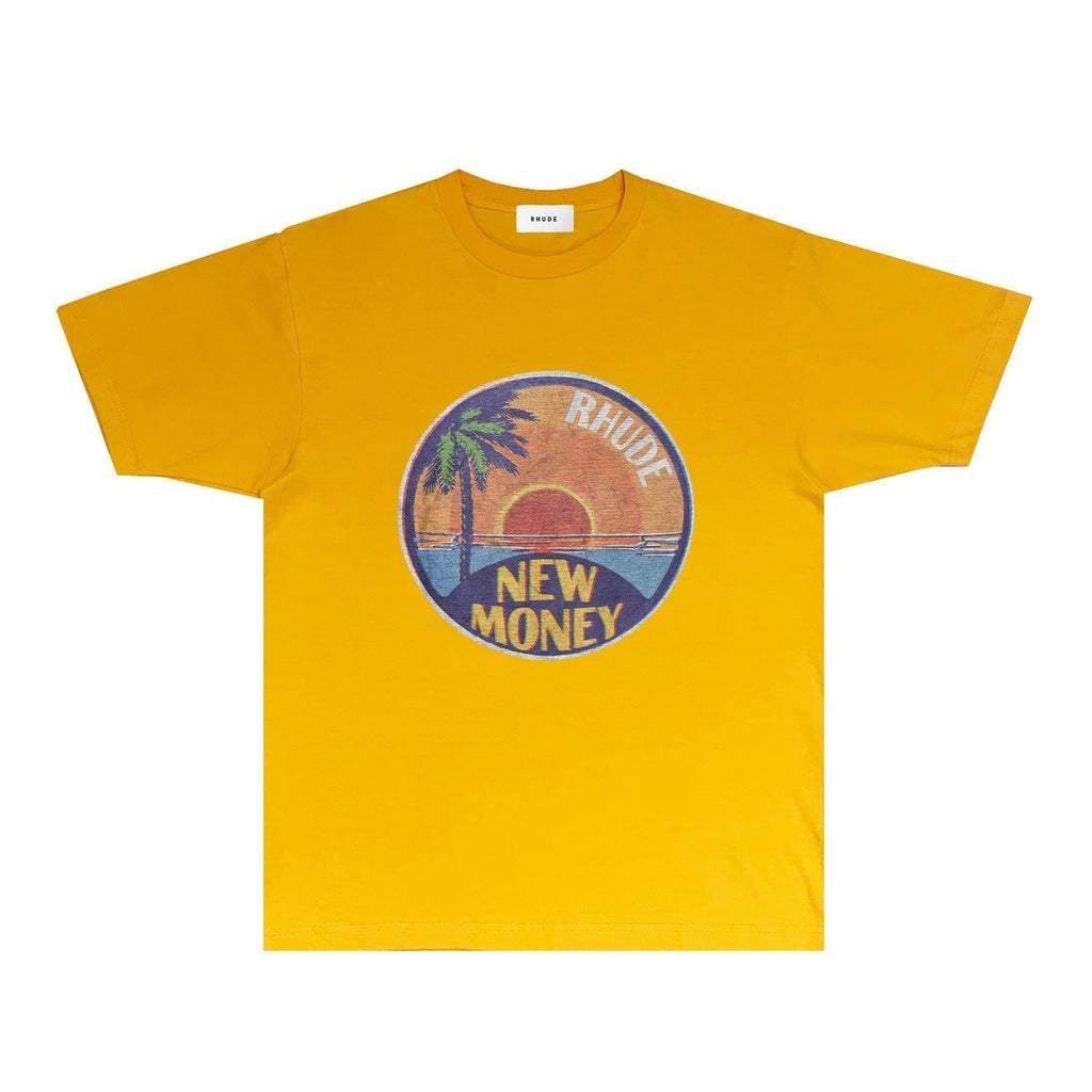 Rhude T-shirts Printed Trendy Pure Cotton
